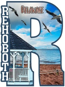 Imán de nevera Rehoboth Delaware con collage Gazebo Capital R - Imagen 1 de 1