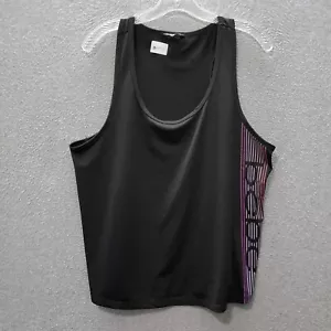 Bebe Sport Women Activewear Top XL Black Tank Logo Scoop Neck Pullover - Picture 1 of 8