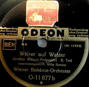 ORCHESTRA BOHÉME VIENNESE "Valzer su valzer - Grande valzer-Potpourri" Odeon 1933 - Foto 1 di 2