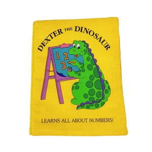 Dexter The Dinosaur Numbers Handmade Fabric Childrens Toddler Soft Book Complete - Picture 1 of 5