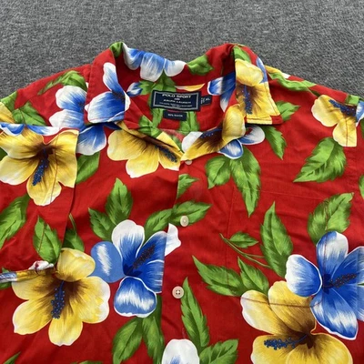 Camisa Polo Ralph Lauren Deportiva Rayón Hawaiana Floral Roja Para Hombres XL USADA EN EXCELENTE ESTADO De Colección Años 90 Foto 1 de 4