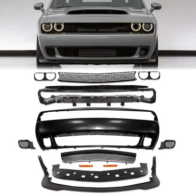 Juego completo de cubierta de parachoques delantero para Dodge Challenger Hellcat Style SRT 2008-2014 Foto 1 de 4