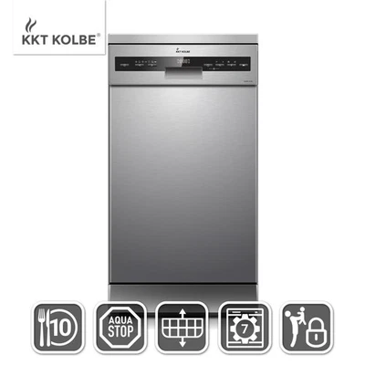 Geschirrspüler DW4505FS freistehend 45cm Edelstahl, Zeitvorwahl, 10 Maßgedecke - Bild 1 von 4