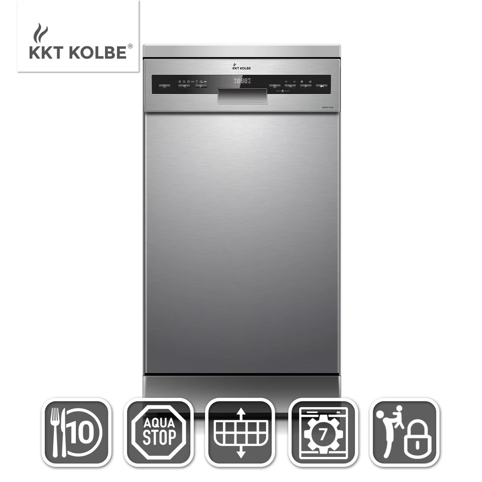 Geschirrspüler DW4505FS freistehend 45cm Edelstahl, Zeitvorwahl, 10 Maßgedecke - Bild 1 von 4