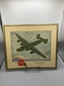 Original 1943 Coca-Cola WW 2 Liberator B-24 Army Long Range Bomber Sign *RARE* - Picture 1 of 6