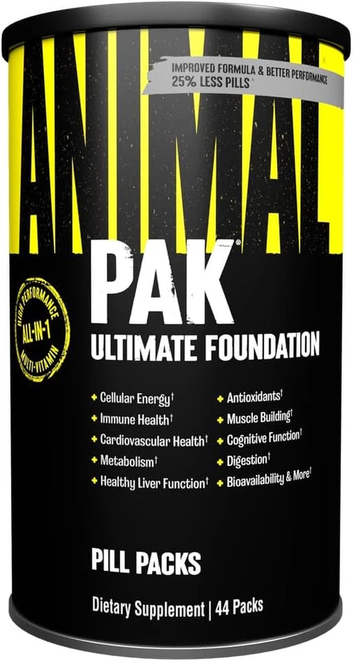 Animal Pak Multivitamínico 44 Unidades Paquete Diario de Vitaminas Apoyo Inmunológico Amino Foto 1 de 4