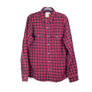 Relwen Shirt Mens SZ L Flannel Long Sleeve Button Up Plaid Midweight Gorpcore - Picture 1 of 8