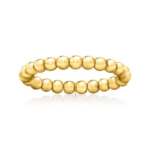 Pure Collection by Ross-Simons 3mm 14kt Yellow Gold Bead Stretch Ring - Picture 1 of 6
