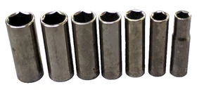 7 enchufes profundos de accionamiento de 3/8" hechos en EE. UU. SAE 3/8"-3/4" tamaño 6 puntos - Imagen 1 de 5