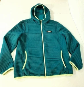 LL Bean Airlight Full Zip Hooded Jacket Women S Petite Teal Green - Picture 1 of 5