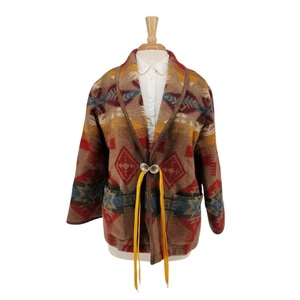 Chaqueta Manta Lauren Ralph Lauren Southwestern Multicolor Mezcla Lana Talla M - Imagen 1 de 11
