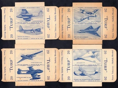 Carreras Turf Cigarette Cards - British Aircraft - complete set of uncut sliders - Image 1 of 3