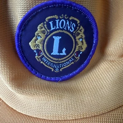 Vintage 1980s Lions Club Mesh Foam Trucker Snapback Hat USA Made Purple Patch - Image 1 of 4