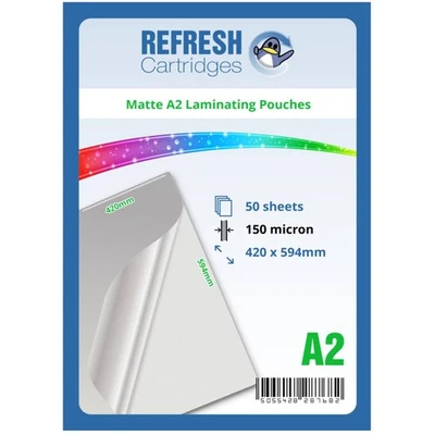 REFRESH CARTRIDGES Refresh Patronen MATT Laminierfolien A2 150 Mikron Packung mit 50 Blatt