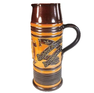 RARE LARGE & EARLY DOULTON LAMBETH SALT GLAZED COLUMBUS COMMEMORATIVE EWER, 1892 - Picture 1 of 10