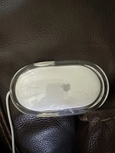 Apple Mac Pro Mouse Genuine Wired Optical M5769 Clear White Tested Working - Picture 1 of 2