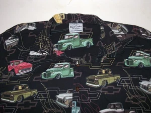 David Carey Originals Mens Short Sleeve Button Up Shirt Size Large Trucks Chevy - Picture 1 of 3