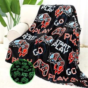 Glow in The Dark Blanket Gamer Gifts for Boys Gaming Blanket Gifts for Teen B... - Picture 1 of 6