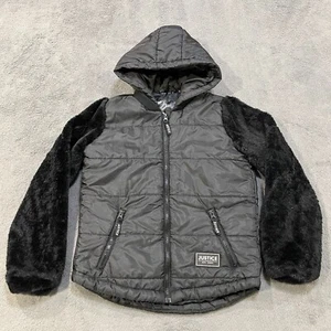 Justice Full Zip Long Sleeve Black Gray Hooded Jacket Outerwear Youth Size Large - Picture 1 of 7