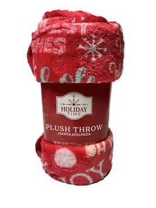 Holiday Time Plush Throw Christmas Throw Blanket 48x58 In Soft - Picture 1 of 1