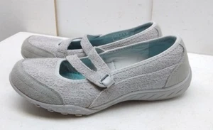 Skechers Women 7M 37 Gray Grey Textile Memory Foam Sport Mary Jane Sneaker Shoes - Picture 1 of 7