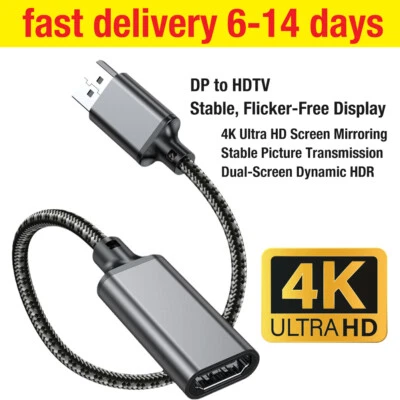 4K DisplayPort Display Port DP Male to HDMI Female Adapter Converter Cable - Image 1 of 4