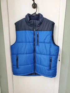 *New Outdoor Life Puffer Vest Size XL Gorpcore Polyester Blue Front Zip Pockets - Picture 1 of 8