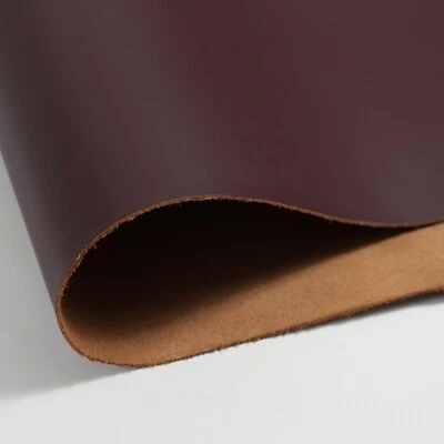 Burgundy Italian Leather Sheets 4.5-5 oz Pigmented  Top Grain Cowhide Pre-Cuts - Image 1 of 4