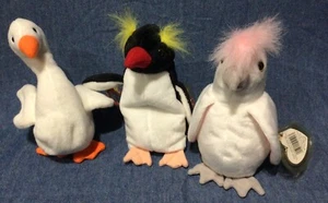 Drei Beanie Babys Gracie Frigid KuKu SELTEN neuwertig - Bild 1 von 7