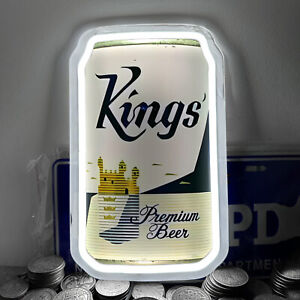 Kings Premium Beer Can Neon Znak Pub Impreza Sklep Lampka nocna Dekoracja ścienna 12"x7" H4