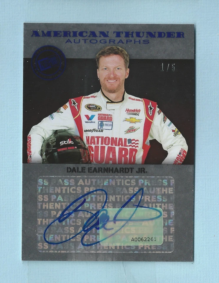 DALE EARNHARDT JR 2014 PRESS PASS AMERICAN THUNDER AUTOGRAPH AUTO # 1/5 NASCAR - Image 1 of 1