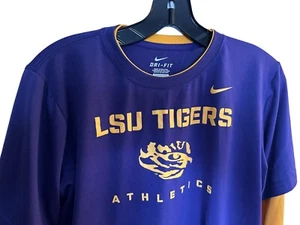The Nike LSU Dri Fit Long Sleeve T Shirt Purple Gold XL Youth NCAA See Measure - Picture 1 of 11
