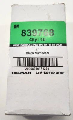 Hillman - 839768 - 4 英寸黑色塑料钉 9 号 - 防水 - 数量 10 — 第 1/3 张图片