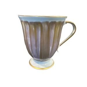 Marie Daage Paris Limoges France Porcelain Footed Mug HandPainted Panache Purple - Picture 1 of 10