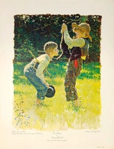 NORMAN ROCKWELL ""TOM SAWYER LEMME SEE HIM, HUCK...."" | LIMITIERTE EDITION KOLLOTYP - Bild 1 von 3