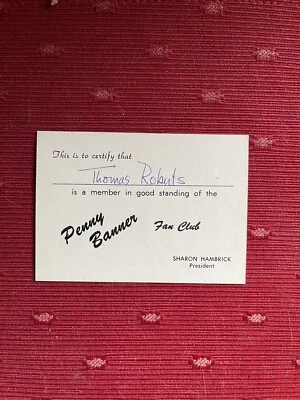 Rare Penny Banner Fan Club Membership Card w Photo Back  - Female Wrestling Icon - Imagem 1 de 2