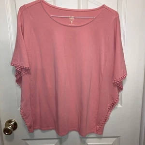 Belle TripleLuxe Strick Schmetterling Top Bommelborte Koralle Rosa Damen Lg - Bild 1 von 8