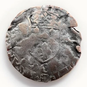 France Douzain aux croissants 1551 C Saint-Lô Henri II Billon 1.3gr A061 - Picture 1 of 2