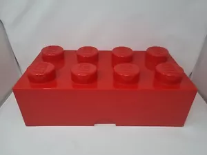RED 8 STUDDED LARGE LEGO BRICK STACKING STORAGE BOX  50 x 25 x 15cms - Picture 1 of 8
