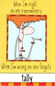 New - Funny When I'm Right Wrong Theme Bridge Tallies - 8 Count - Picture 1 of 3