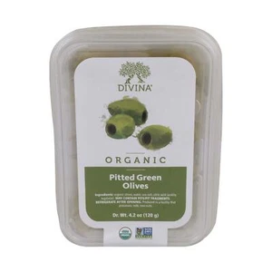 Divina Pitted Green Organic Olives 4.9 oz (Pack Of 6) - Picture 1 of 3