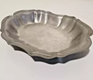 Piatto vassoio da portata antico cm 33x26 in peltro del XVIII secolo punzonato - Imagen 1 de 8