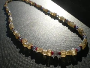 RARE CHAMPAGNE IMPERIAL TOPAZE , TANZANITE & RUBY NECKLACE  115 cts!!! - Picture 1 of 1