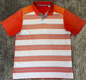 H105 Authentic Adidas Adizero Golf Shirt Stretch Polyester Orange Mens XL VGC - Picture 1 of 10