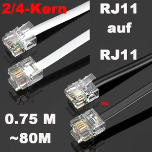 RJ11 auf RJ11 Kabel ADSL Breitbandmodem Telefonkabel Leitung Modemkabel Anschlus - Bild 1 von 18