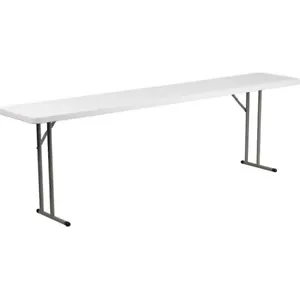 Flash 8-Foot Granite White Plastic Folding Training Table - DAD-YCZ-244-2-GW-GG - Picture 1 of 1