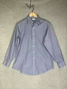 Camicia uomo Brooks Brothers 346 nera blu quadri quadri quadri manica lunga 16 34/35 - Foto 1 di 7