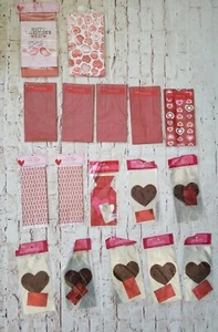 205 Lot of HEART LOVE Treat Lunch Bags Sacks Valentine Love Red Pink - NEW - Imagen 1 de 5