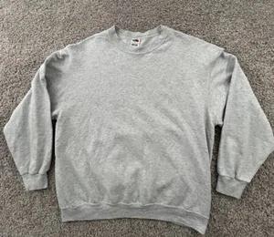 Vintage 90s Streetwear Mens XL Blank Faded Crewneck Sweatshirt Gray - Picture 1 of 9