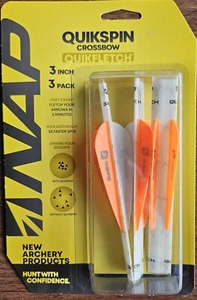 NAP Quikfletch QuickSpin White/Orange 3" Fletch Wrapping NAP-60-671W. NIB  - Picture 1 of 2